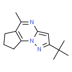 ChemSpider 2D Image | 5-Methyl-2-(2-methyl-2-propanyl)-7,8-dihydro-6H-cyclopenta[e]pyrazolo[1,5-a]pyrimidine | C14H19N3