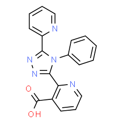 ChemSpider 2D Image | 2-[4-Phenyl-5-(2-pyridinyl)-4H-1,2,4-triazol-3-yl]nicotinic acid | C19H13N5O2