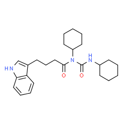 ChemSpider 2D Image | N-Cyclohexyl-N-(cyclohexylcarbamoyl)-4-(1H-indol-3-yl)butanamide | C25H35N3O2