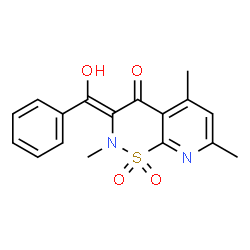 ChemSpider 2D Image | (3E)-3-[Hydroxy(phenyl)methylene]-2,5,7-trimethyl-2,3-dihydro-4H-pyrido[3,2-e][1,2]thiazin-4-one 1,1-dioxide | C17H16N2O4S