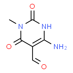 ChemSpider 2D Image | 6-Amino-3-methyl-2,4-dioxo-1,2,3,4-tetrahydro-5-pyrimidinecarbaldehyde | C6H7N3O3