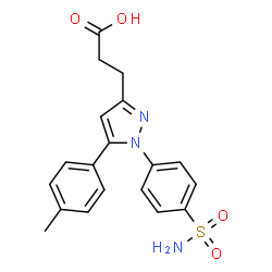 ChemSpider 2D Image | 3-[5-(4-Methylphenyl)-1-(4-sulfamoylphenyl)-1H-pyrazol-3-yl]propanoic acid | C19H19N3O4S