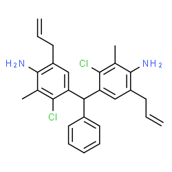 ChemSpider 2D Image | 4,4'-(Phenylmethylene)bis(6-allyl-3-chloro-2-methylaniline) | C27H28Cl2N2