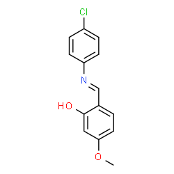 ChemSpider 2D Image | 2-{(E)-[(4-Chlorophenyl)imino]methyl}-5-methoxyphenol | C14H12ClNO2