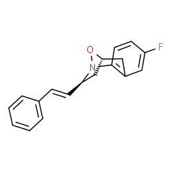 ChemSpider 2D Image | (9R,11S)-5-Fluoro-11-[(E)-2-phenylvinyl]-12-oxa-1-azatricyclo[7.2.1.0~2,7~]dodeca-2,4,6-triene | C18H16FNO