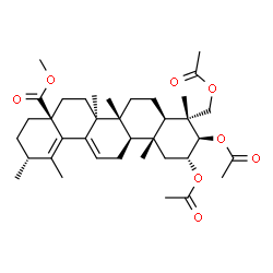 ChemSpider 2D Image | Methyl (2alpha,3beta)-2,3,23-triacetoxyursa-12,18-dien-28-oate | C37H54O8