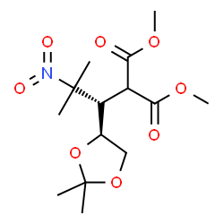 ChemSpider 2D Image | Dimethyl {(1S)-1-[(4S)-2,2-dimethyl-1,3-dioxolan-4-yl]-2-methyl-2-nitropropyl}malonate | C14H23NO8