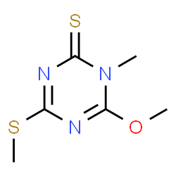 ChemSpider 2D Image | 6-Methoxy-1-methyl-4-(methylsulfanyl)-1,3,5-triazine-2(1H)-thione | C6H9N3OS2