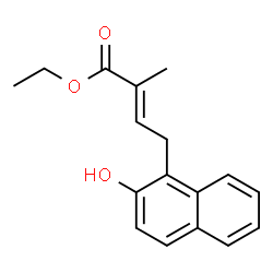 ChemSpider 2D Image | Ethyl (2E)-4-(2-hydroxy-1-naphthyl)-2-methyl-2-butenoate | C17H18O3