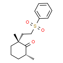 ChemSpider 2D Image | (2R,6R)-2,6-Dimethyl-2-[2-(phenylsulfonyl)ethyl]cyclohexanone | C16H22O3S