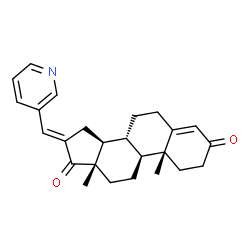 ChemSpider 2D Image | (16E)-16-(3-Pyridinylmethylene)androst-4-ene-3,17-dione | C25H29NO2