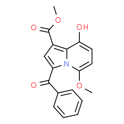ChemSpider 2D Image | Methyl 3-benzoyl-8-hydroxy-5-methoxy-1-indolizinecarboxylate | C18H15NO5