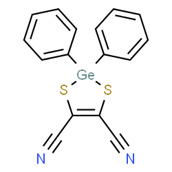 ChemSpider 2D Image | 2,2-Diphenyl-1,3,2-dithiagermole-4,5-dicarbonitrile | C16H10GeN2S2