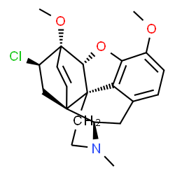 ChemSpider 2D Image | (5alpha,7beta)-7-Chloro-3,6-dimethoxy-17-methyl-4,5-epoxy-6,14-ethenomorphinan | C21H24ClNO3