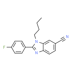 ChemSpider 2D Image | 1-Butyl-2-(4-fluorophenyl)-1H-benzimidazole-6-carbonitrile | C18H16FN3