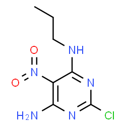 ChemSpider 2D Image | 2-Chloro-5-nitro-N-propyl-4,6-pyrimidinediamine | C7H10ClN5O2