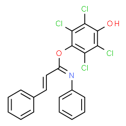 ChemSpider 2D Image | 2,3,5,6-Tetrachloro-4-hydroxyphenyl (1E,2E)-N,3-diphenyl-2-propenimidate | C21H13Cl4NO2