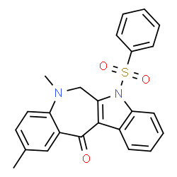 ChemSpider 2D Image | 7,10-Dimethyl-5-(phenylsulfonyl)-6,7-dihydroindolo[2,3-c][1]benzazepin-12(5H)-one | C24H20N2O3S