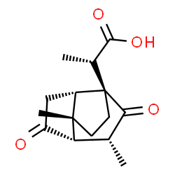ChemSpider 2D Image | (2S)-2-[(1R,3R,4S,7S,8S)-3,8-Dimethyl-2,5-dioxotricyclo[5.3.0.0~4,8~]dec-1-yl]propanoic acid | C15H20O4