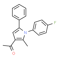ChemSpider 2D Image | 1-[1-(4-Fluorophenyl)-2-methyl-5-phenyl-1H-pyrrol-3-yl]ethanone | C19H16FNO