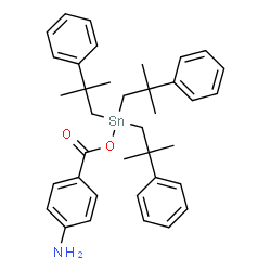 ChemSpider 2D Image | 4-({[Tris(2-methyl-2-phenylpropyl)stannyl]oxy}carbonyl)aniline | C37H45NO2Sn