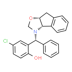 ChemSpider 2D Image | 4-Chloro-2-[(R)-(3aS,8aR)-8,8a-dihydro-2H-indeno[1,2-d][1,3]oxazol-3(3aH)-yl(phenyl)methyl]phenol | C23H20ClNO2