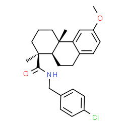 ChemSpider 2D Image | N-(4-Chlorobenzyl)-12-methoxypodocarpa-8(14),9(11),12-trien-16-amide | C25H30ClNO2