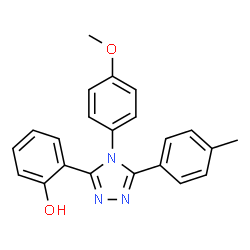 ChemSpider 2D Image | 2-[4-(4-Methoxyphenyl)-5-(4-methylphenyl)-4H-1,2,4-triazol-3-yl]phenol | C22H19N3O2