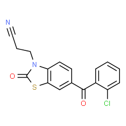 ChemSpider 2D Image | 3-[6-(2-Chlorobenzoyl)-2-oxo-1,3-benzothiazol-3(2H)-yl]propanenitrile | C17H11ClN2O2S