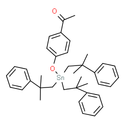ChemSpider 2D Image | 1-(4-{[Tris(2-methyl-2-phenylpropyl)stannyl]oxy}phenyl)ethanone | C38H46O2Sn