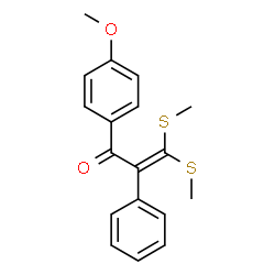 ChemSpider 2D Image | 1-(4-Methoxyphenyl)-3,3-bis(methylsulfanyl)-2-phenyl-2-propen-1-one | C18H18O2S2