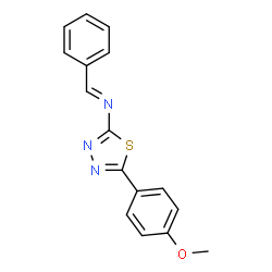 ChemSpider 2D Image | (E)-N-[5-(4-Methoxyphenyl)-1,3,4-thiadiazol-2-yl]-1-phenylmethanimine | C16H13N3OS
