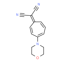 ChemSpider 2D Image | [4-(4-Morpholinyl)-2,4,6-cycloheptatrien-1-ylidene]malononitrile | C14H13N3O
