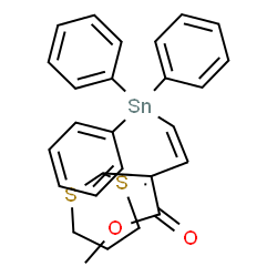 ChemSpider 2D Image | Methyl (3Z)-2-(1,3-dithian-2-ylidene)-4-(triphenylstannyl)-3-butenoate | C27H26O2S2Sn