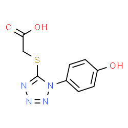 ChemSpider 2D Image | {[1-(4-Hydroxyphenyl)-1H-tetrazol-5-yl]sulfanyl}acetic acid | C9H8N4O3S