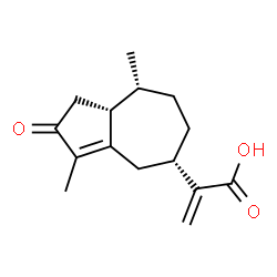 ChemSpider 2D Image | 2-[(5S,8R,8aR)-3,8-Dimethyl-2-oxo-1,2,4,5,6,7,8,8a-octahydro-5-azulenyl]acrylic acid | C15H20O3