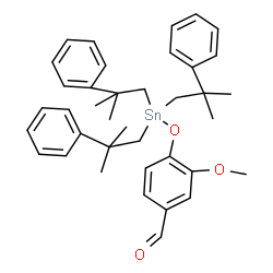 ChemSpider 2D Image | 3-Methoxy-4-{[tris(2-methyl-2-phenylpropyl)stannyl]oxy}benzaldehyde | C38H46O3Sn