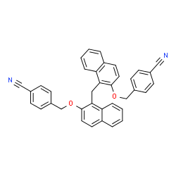 ChemSpider 2D Image | 4,4'-[Methylenebis(1,2-naphthalenediyloxymethylene)]dibenzonitrile | C37H26N2O2