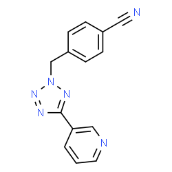 ChemSpider 2D Image | 4-{[5-(3-Pyridinyl)-2H-tetrazol-2-yl]methyl}benzonitrile | C14H10N6