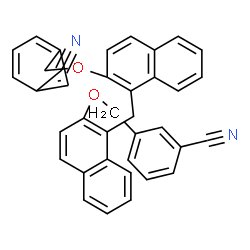 ChemSpider 2D Image | 3,3'-[Methylenebis(1,2-naphthalenediyloxymethylene)]dibenzonitrile | C37H26N2O2