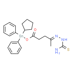 ChemSpider 2D Image | (2E)-2-(5-{[Cyclopentyl(diphenyl)stannyl]oxy}-5-oxo-2-pentanylidene)hydrazinecarbothioamide | C23H29N3O2SSn