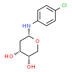ChemSpider 2D Image | N-(4-Chlorophenyl)-2-deoxy-alpha-L-erythro-pentopyranosylamine | C11H14ClNO3