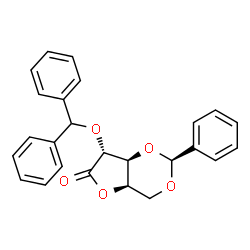 ChemSpider 2D Image | (2S,4aR,7R,7aS)-7-(Diphenylmethoxy)-2-phenyltetrahydro-6H-furo[3,2-d][1,3]dioxin-6-one | C25H22O5