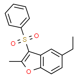 ChemSpider 2D Image | 5-Ethyl-2-methyl-3-(phenylsulfonyl)-1-benzofuran | C17H16O3S