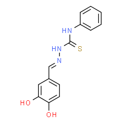 ChemSpider 2D Image | (2E)-2-(3,4-Dihydroxybenzylidene)-N-phenylhydrazinecarbothioamide | C14H13N3O2S