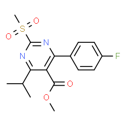 ChemSpider 2D Image | Methyl 4-(4-fluorophenyl)-6-isopropyl-2-(methylsulfonyl)-5-pyrimidinecarboxylate | C16H17FN2O4S