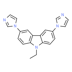 ChemSpider 2D Image | 9-Ethyl-3,6-di(1H-imidazol-1-yl)-9H-carbazole | C20H17N5