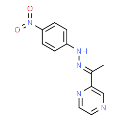ChemSpider 2D Image | 2-[(1E)-N-(4-Nitrophenyl)ethanehydrazonoyl]pyrazine | C12H11N5O2