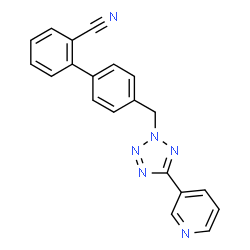 ChemSpider 2D Image | 4'-{[5-(3-Pyridinyl)-2H-tetrazol-2-yl]methyl}-2-biphenylcarbonitrile | C20H14N6