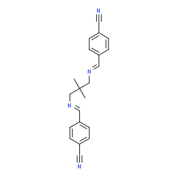 ChemSpider 2D Image | 4,4'-{(2,2-Dimethyl-1,3-propanediyl)bis[nitrilo(E)methylylidene]}dibenzonitrile | C21H20N4